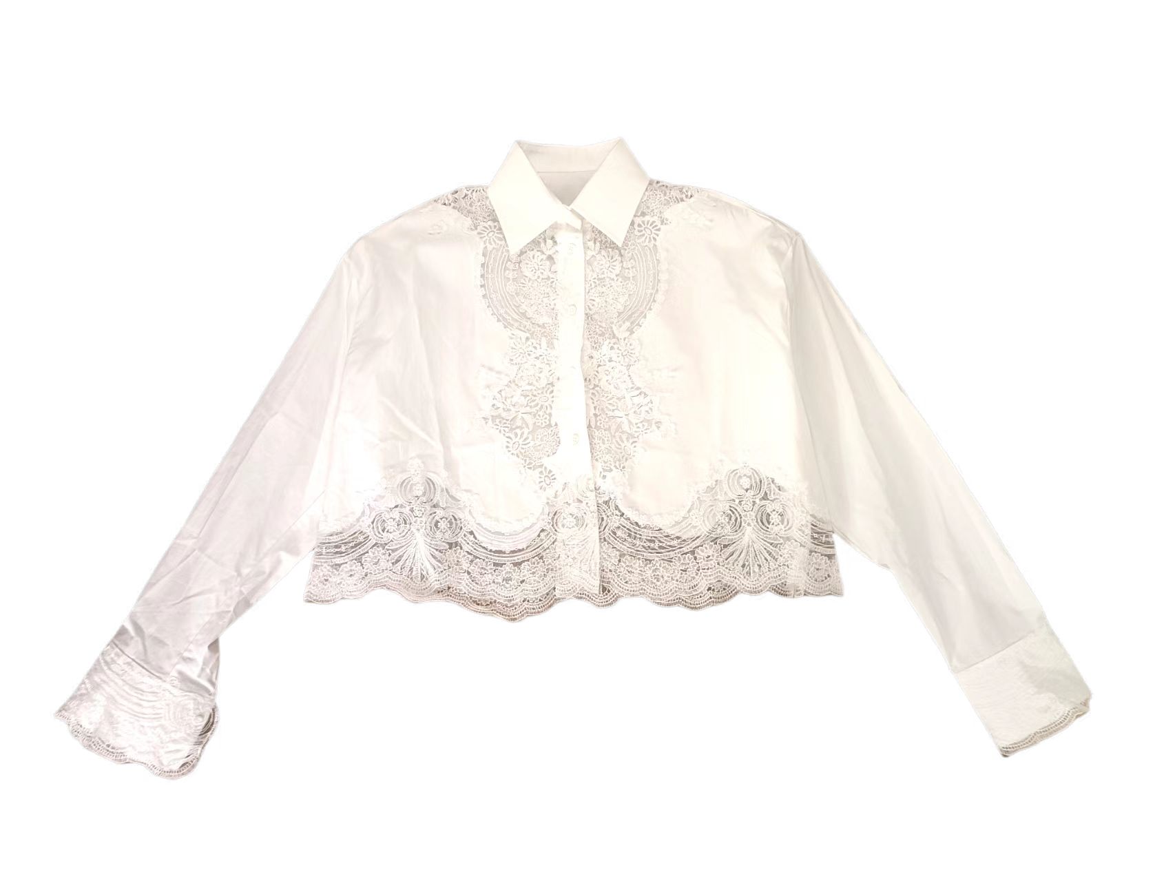 女装；23104绣花拼接衬衫