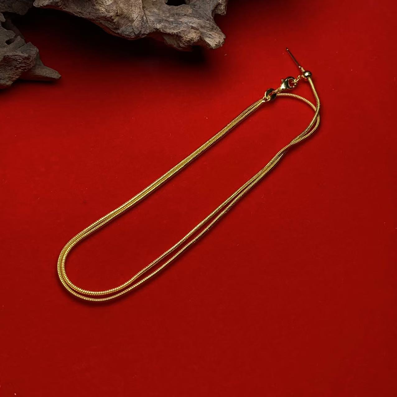 24K PICW工艺 约5g 蛇骨链 50cm 里外一色 fm/1311