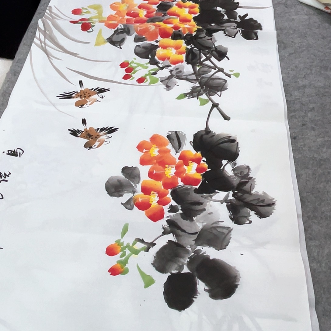国画纯手绘花鸟山水