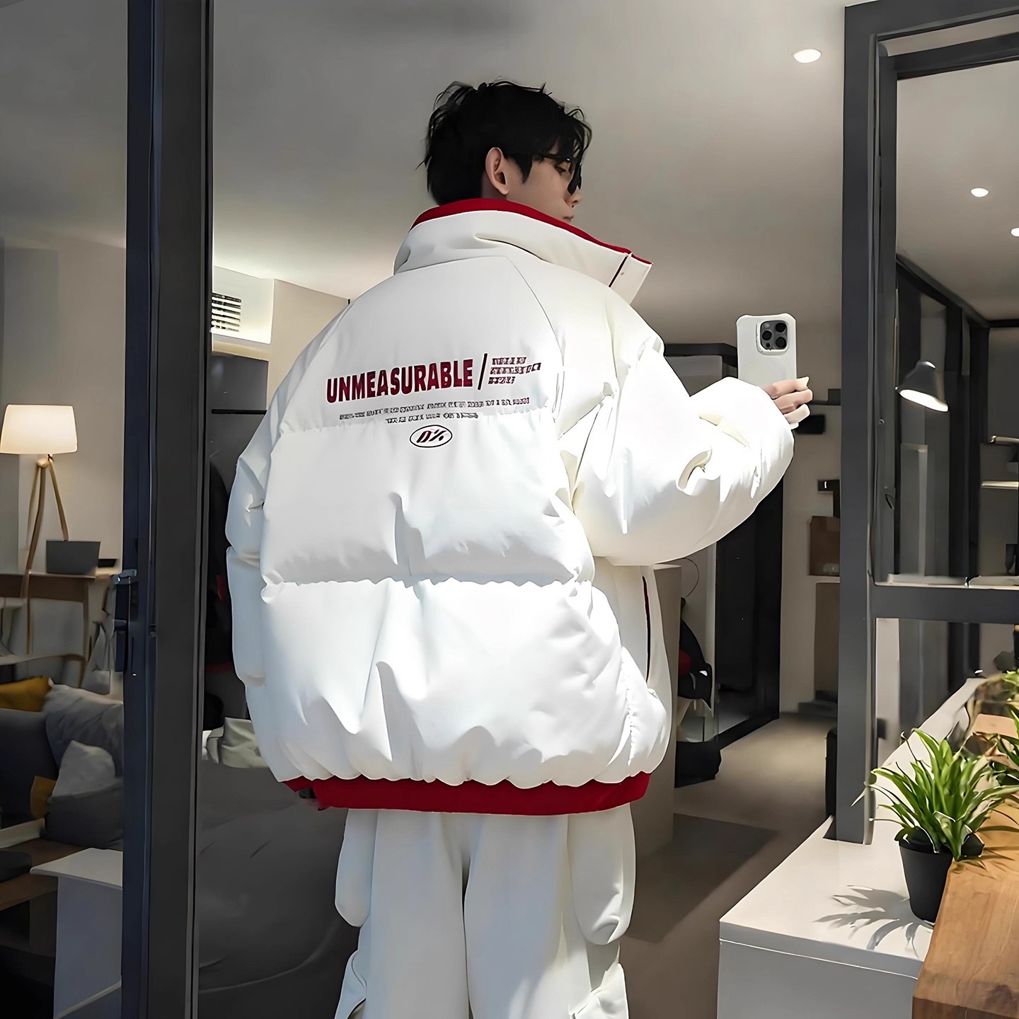 正反两面穿短款羽绒棉服男生冬季穿搭加厚棉衣外套立领美式面包服