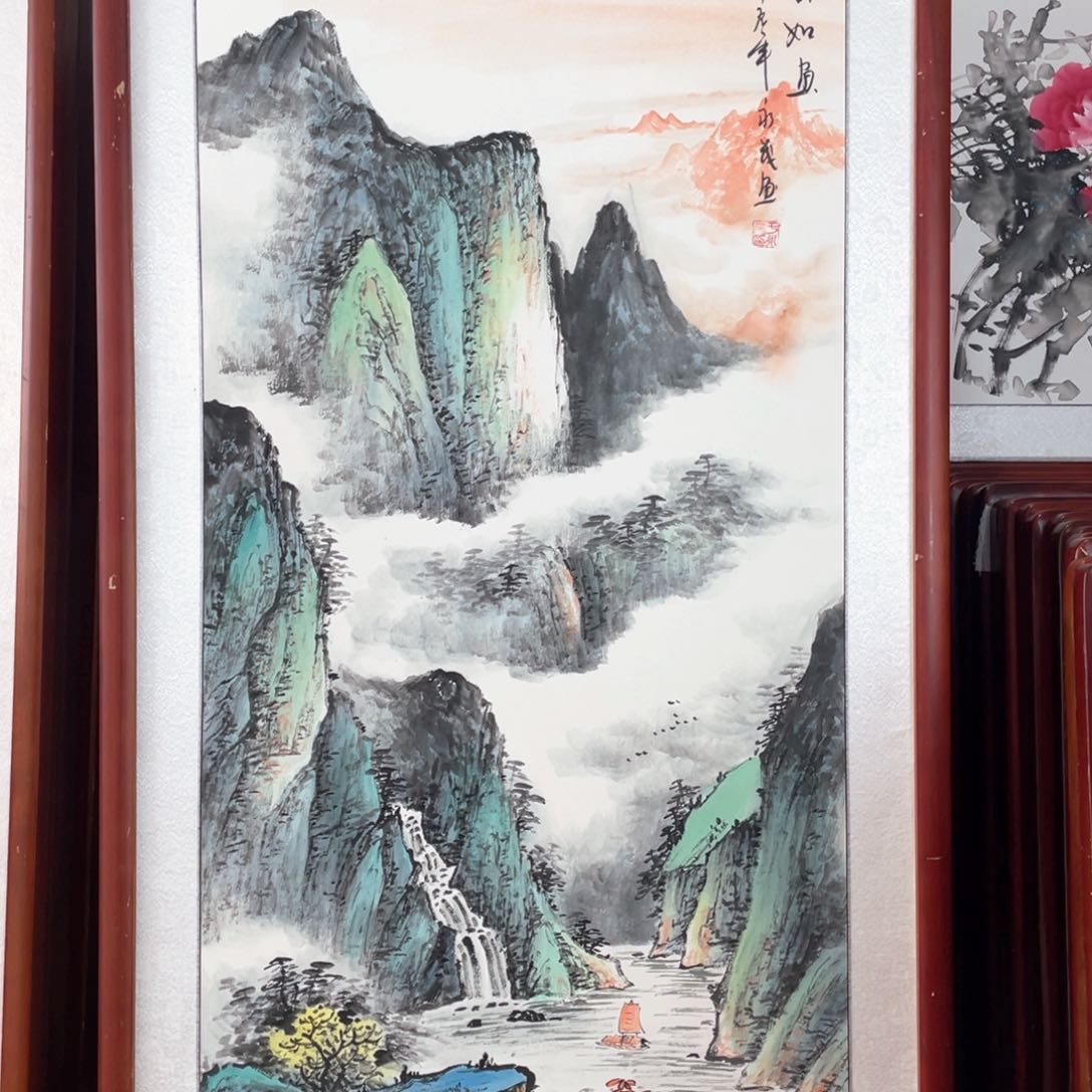 国画带框尺寸63*123厘米