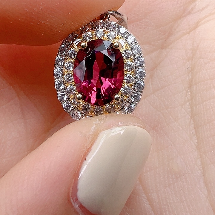 石榴石颈饰银S925镶嵌