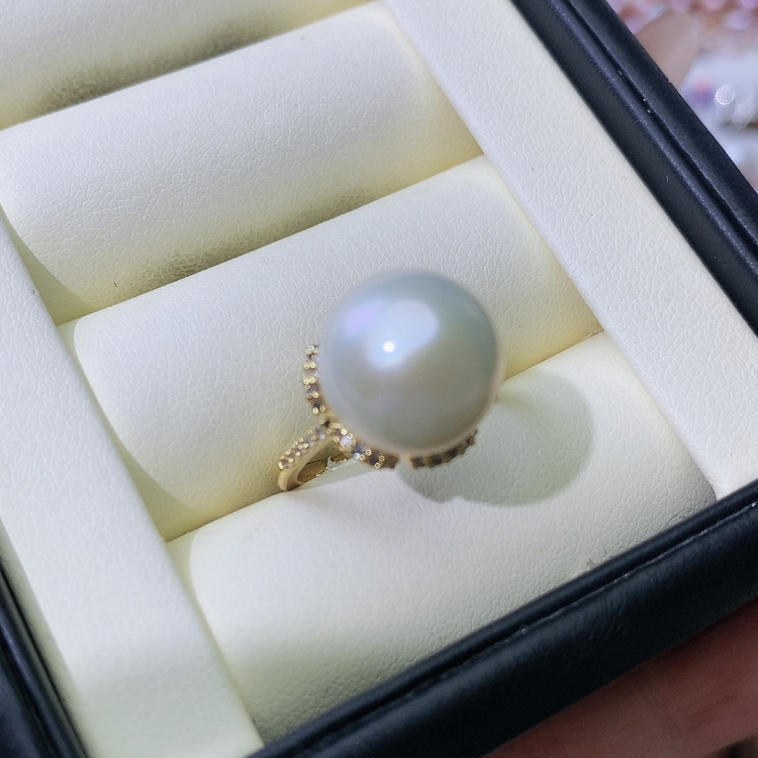 淡水珍珠戒指合金
