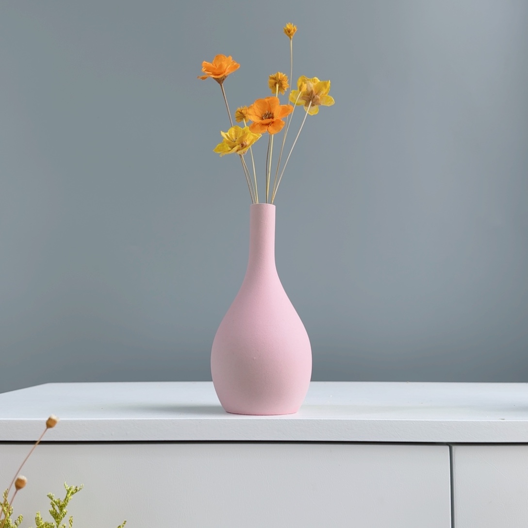 摆件陶瓷花瓶摆件含花总高约20-30cm