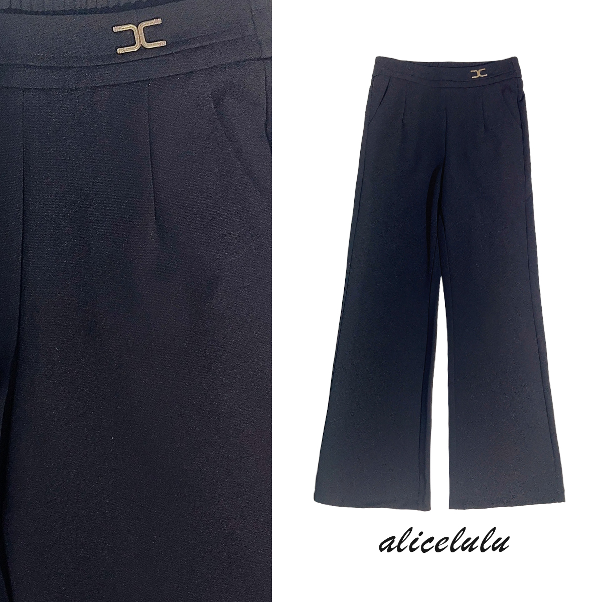 4 ALICE 梨形友好休闲裤 半松紧 微喇百搭 S622120T