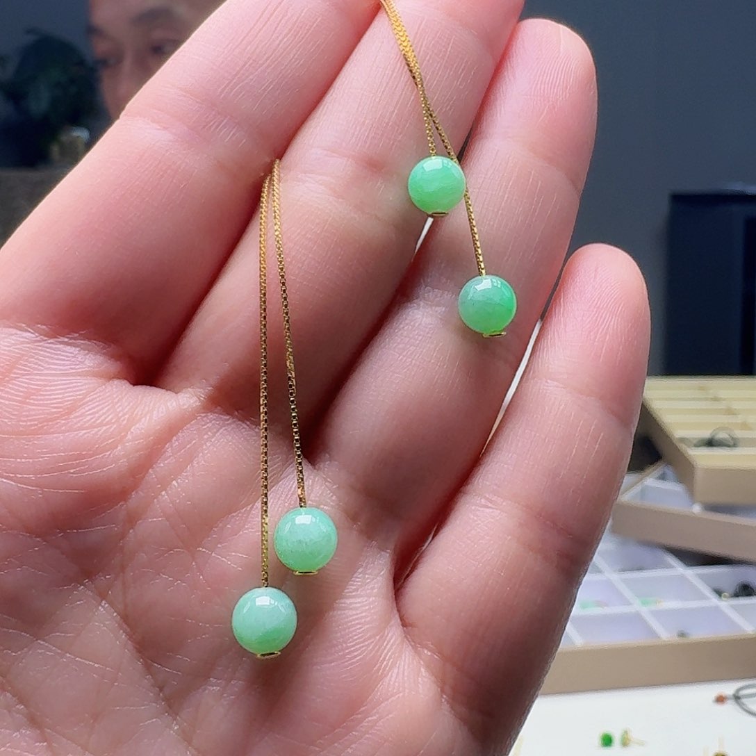 翡翠银S925镶嵌耳饰多样性发货其一