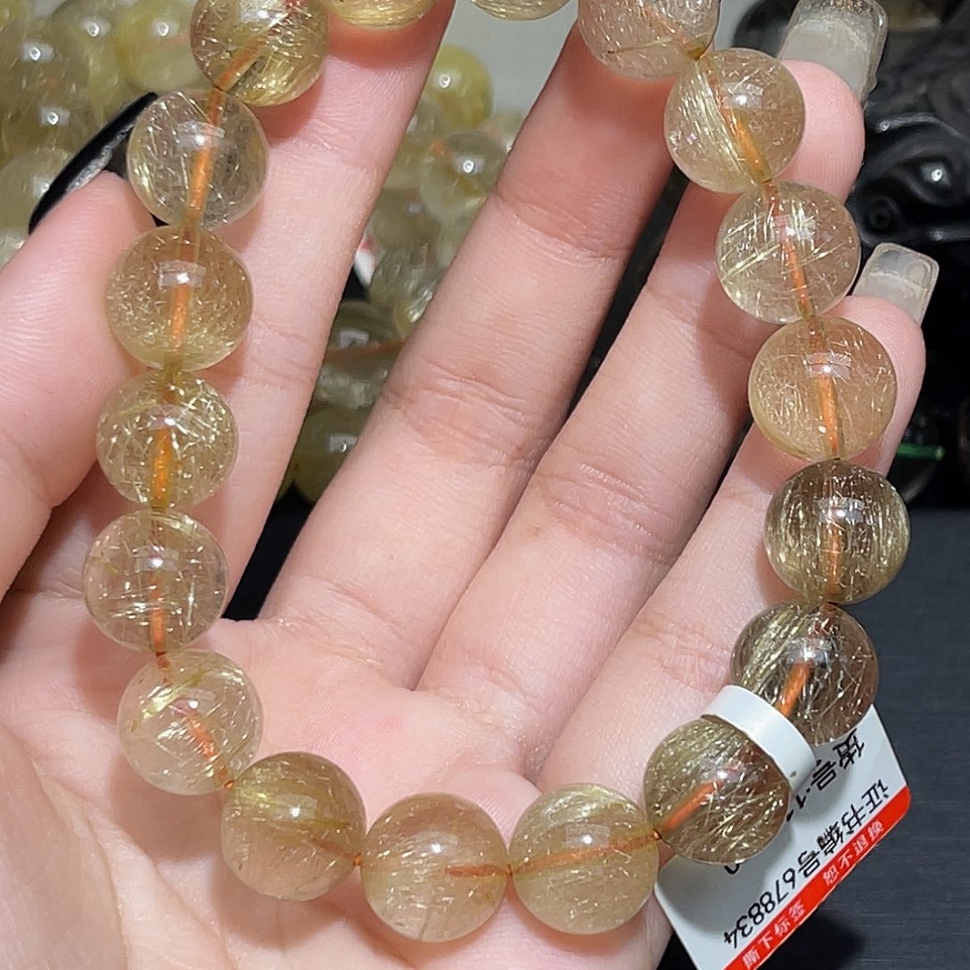 水晶手链未镶嵌金发晶11+