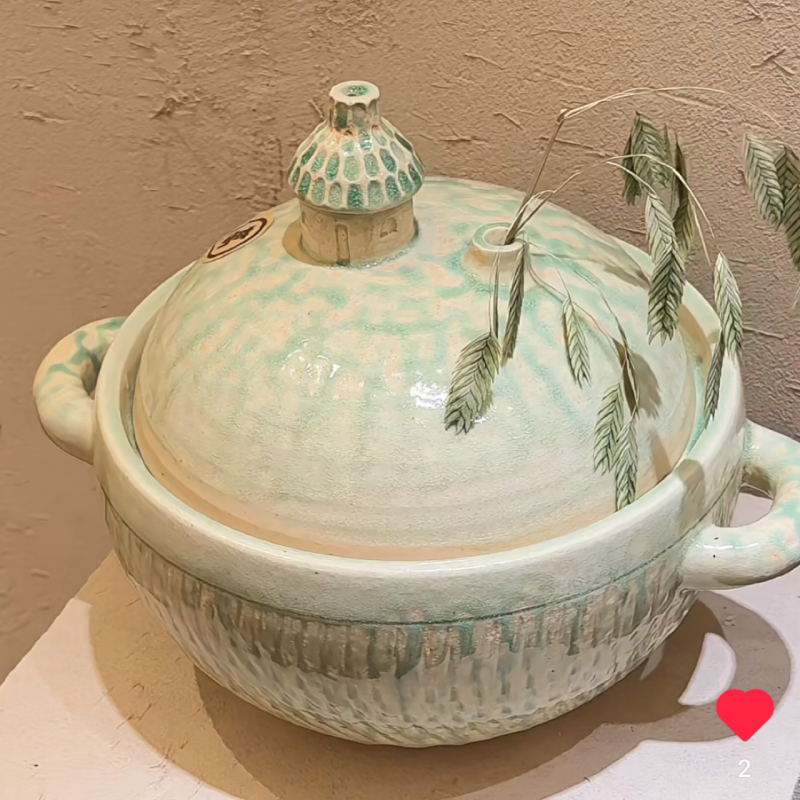 大美陶瓷 |万土烧小房子土锅干烧不裂高温瓷釉下彩手作煲炖汤砂锅