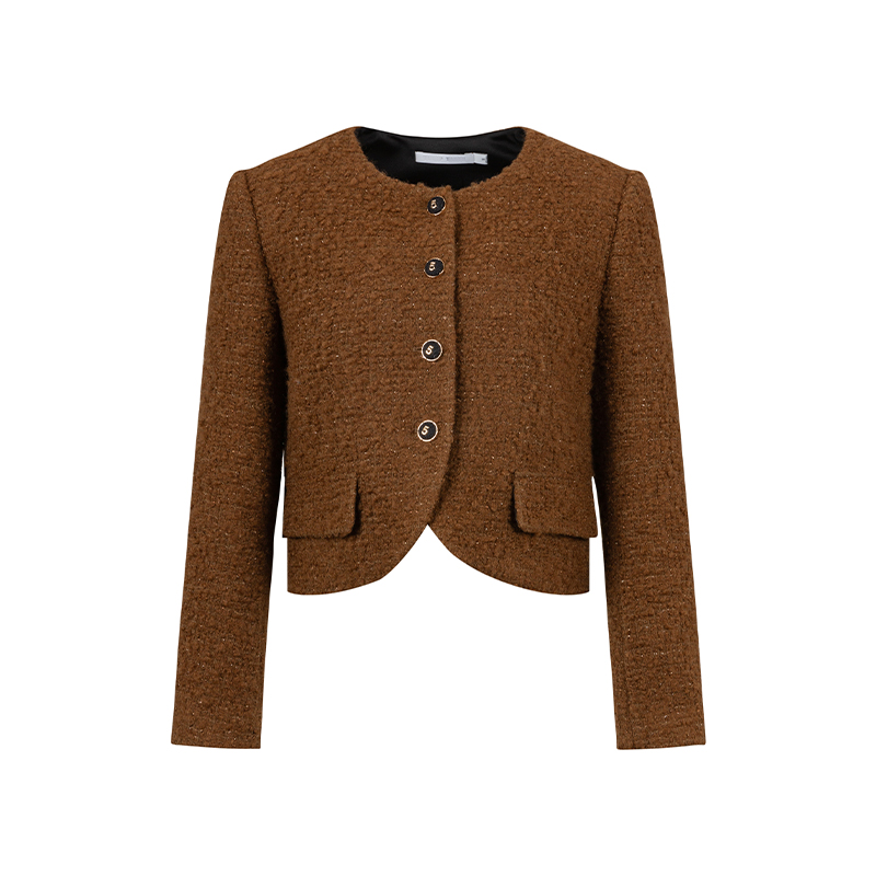 NCM女装2025冬季新款毛呢外套（含鹅绒）气质短款粗花呢外套44226