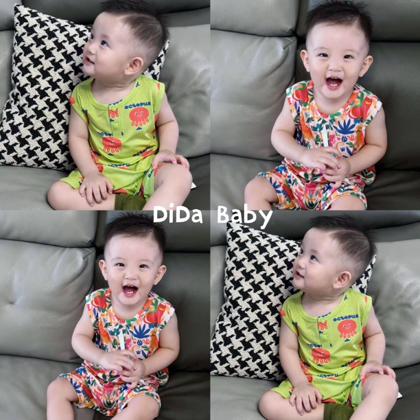 【DiDa·避暑优可丝】自制宝宝夏季超薄背心爬服ins满印高级感