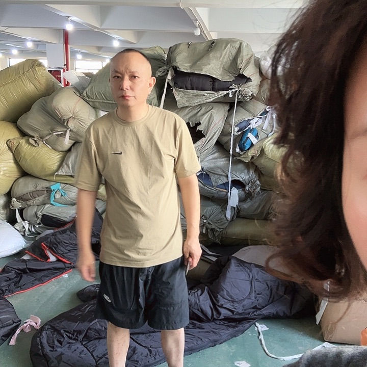 织物蓝色双人睡袋