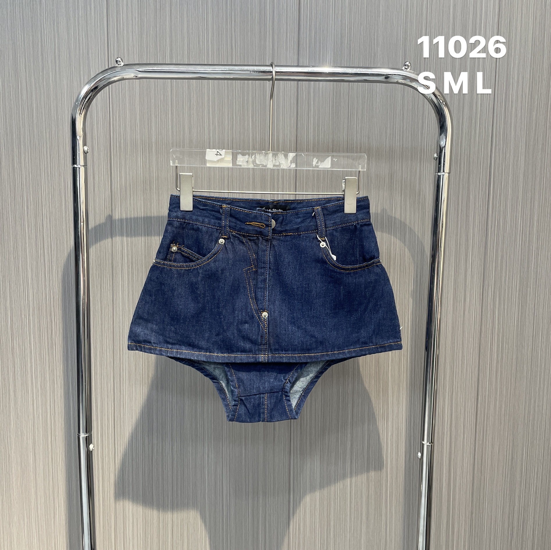 超短防走光设计感牛仔裙裤11026