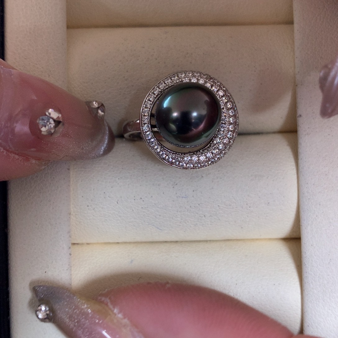 海水珍珠戒指银S925镶嵌