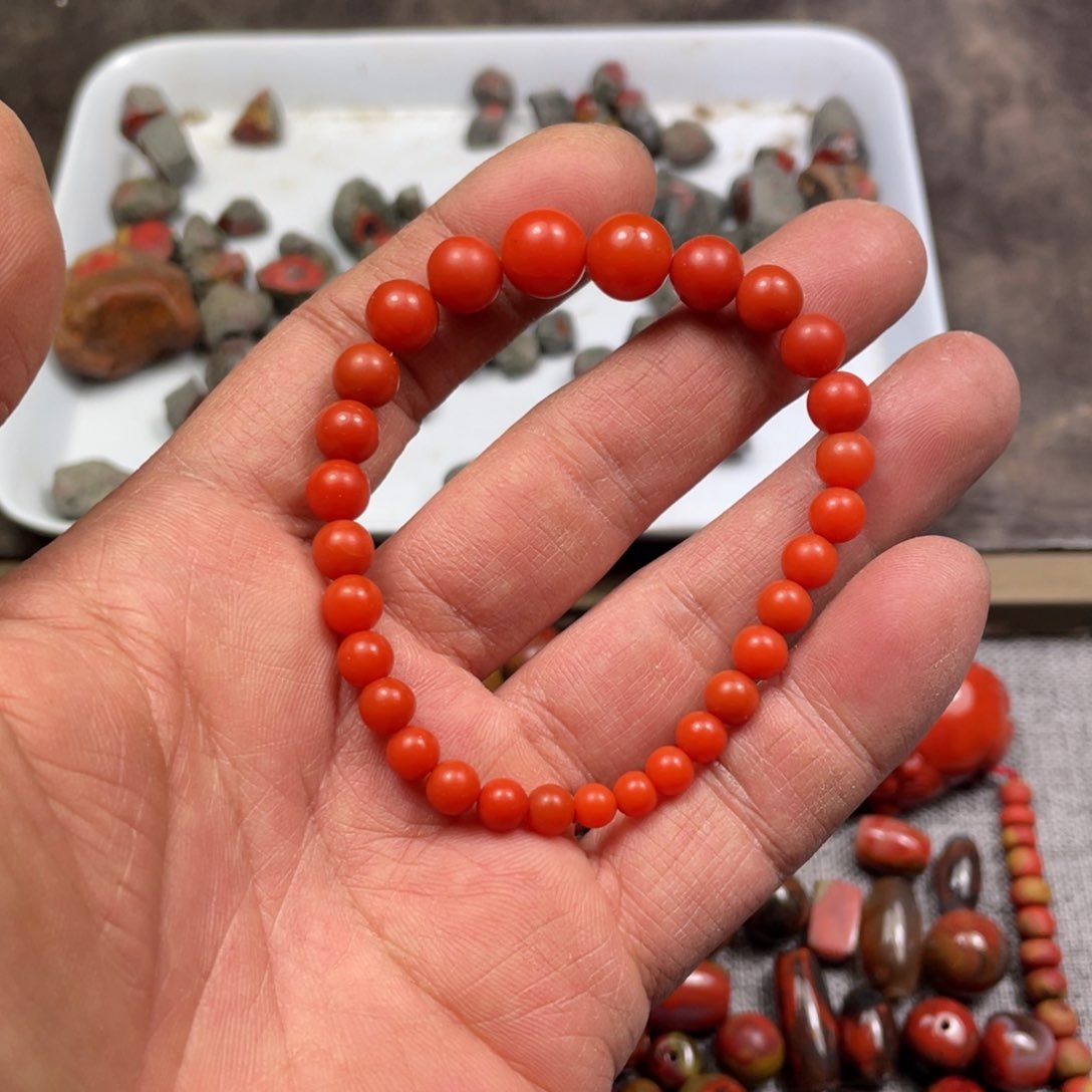 南红玛瑙手链合金