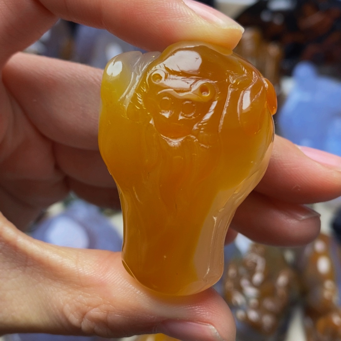 玛瑙/玉髓手把件未镶嵌