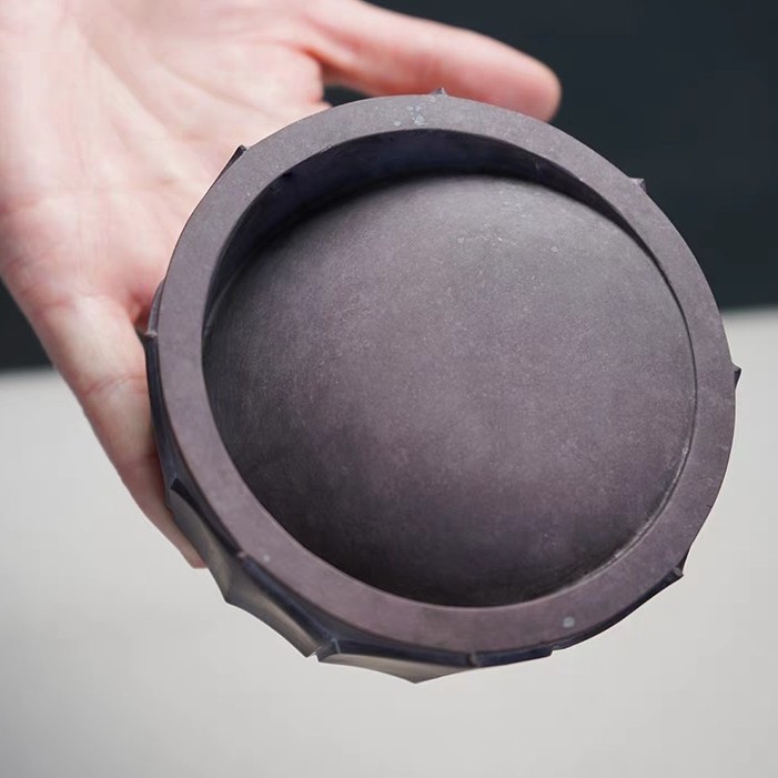 易水砚 莲花马蹄砚 原石天然研墨书法专用用品墨汁墨池书房摆件文