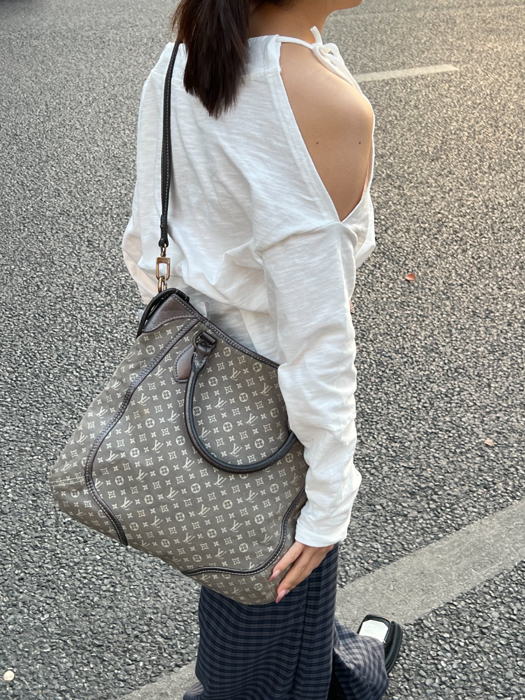 95新 LouisVuitton/路易威登 丹宁老花托特2way手提斜挎包