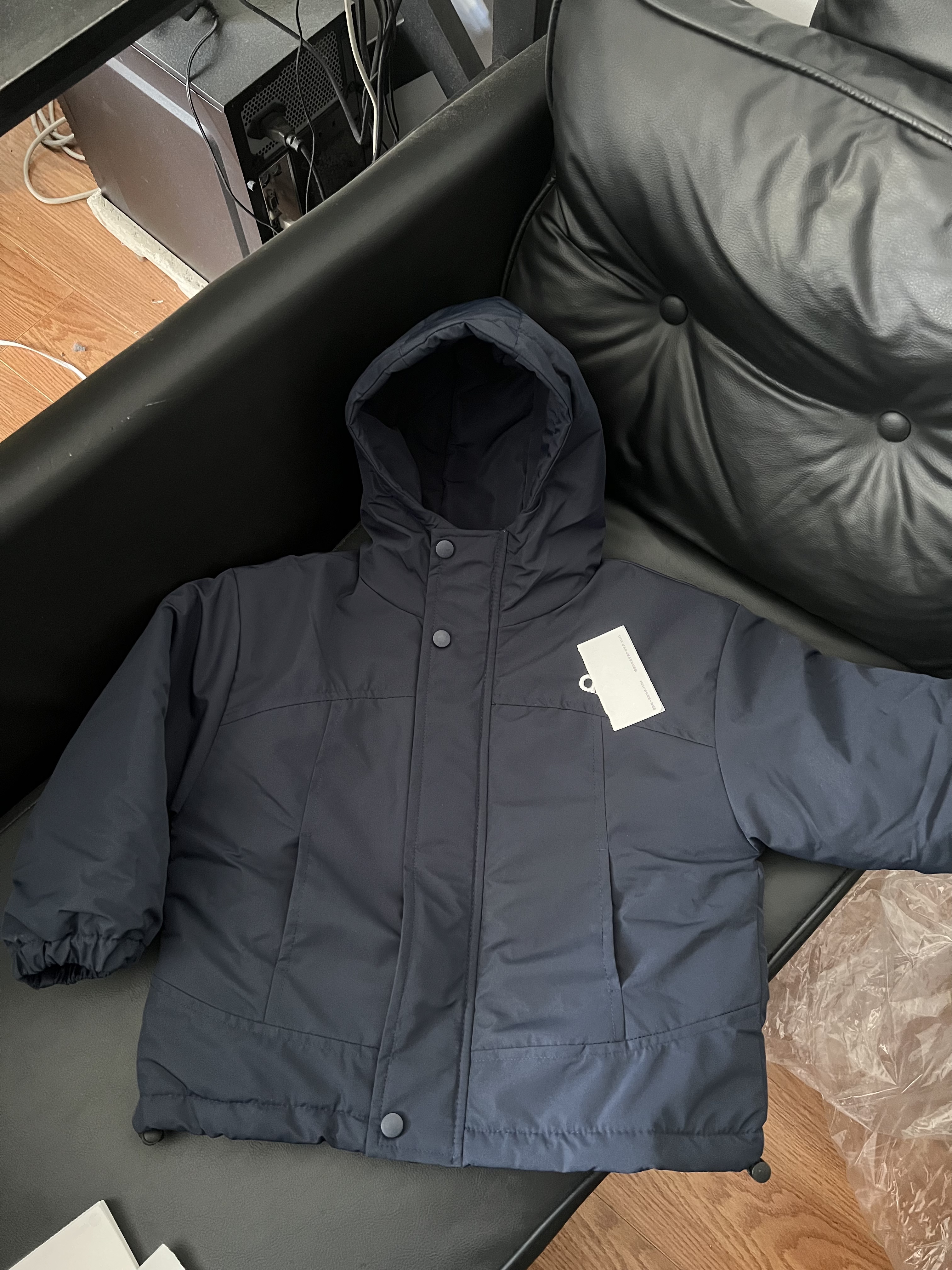 单色藏青色 棉衣外套儿童，ao