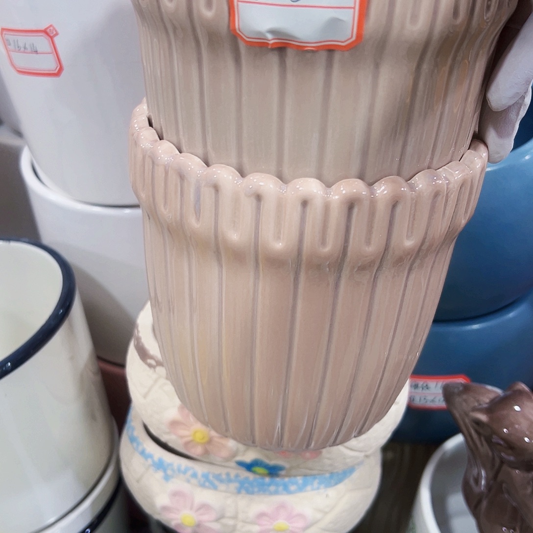 有孔，外贸尾单陶瓷花盆凑单10米包邮