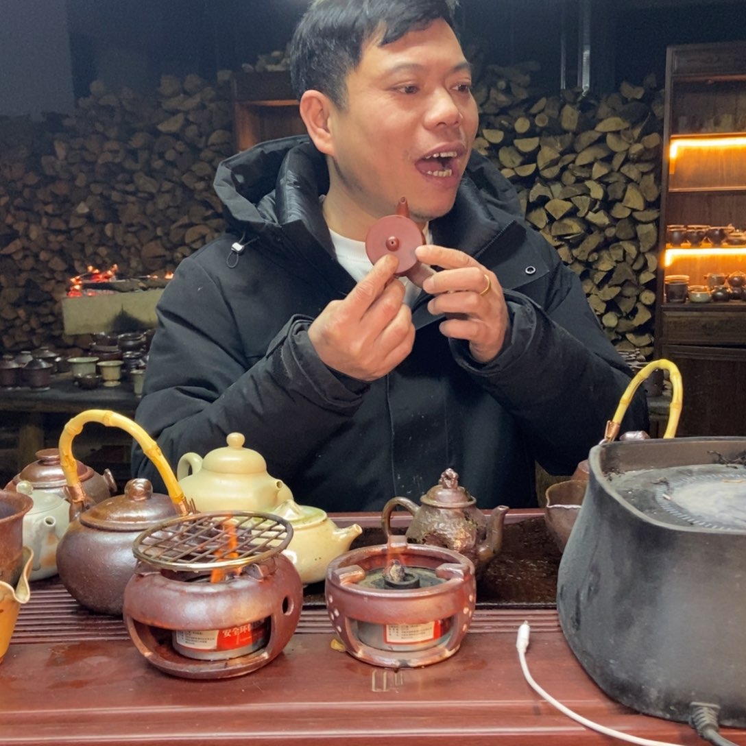 紫砂柴烧朱泥完灯