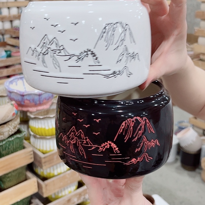 有孔.凑单10元陶瓷花盆发货！