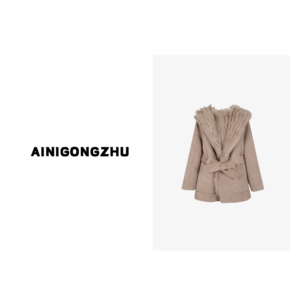AINIGONGZHU/艾妮公主时尚洋气修身双面呢羊毛大衣外套83017
