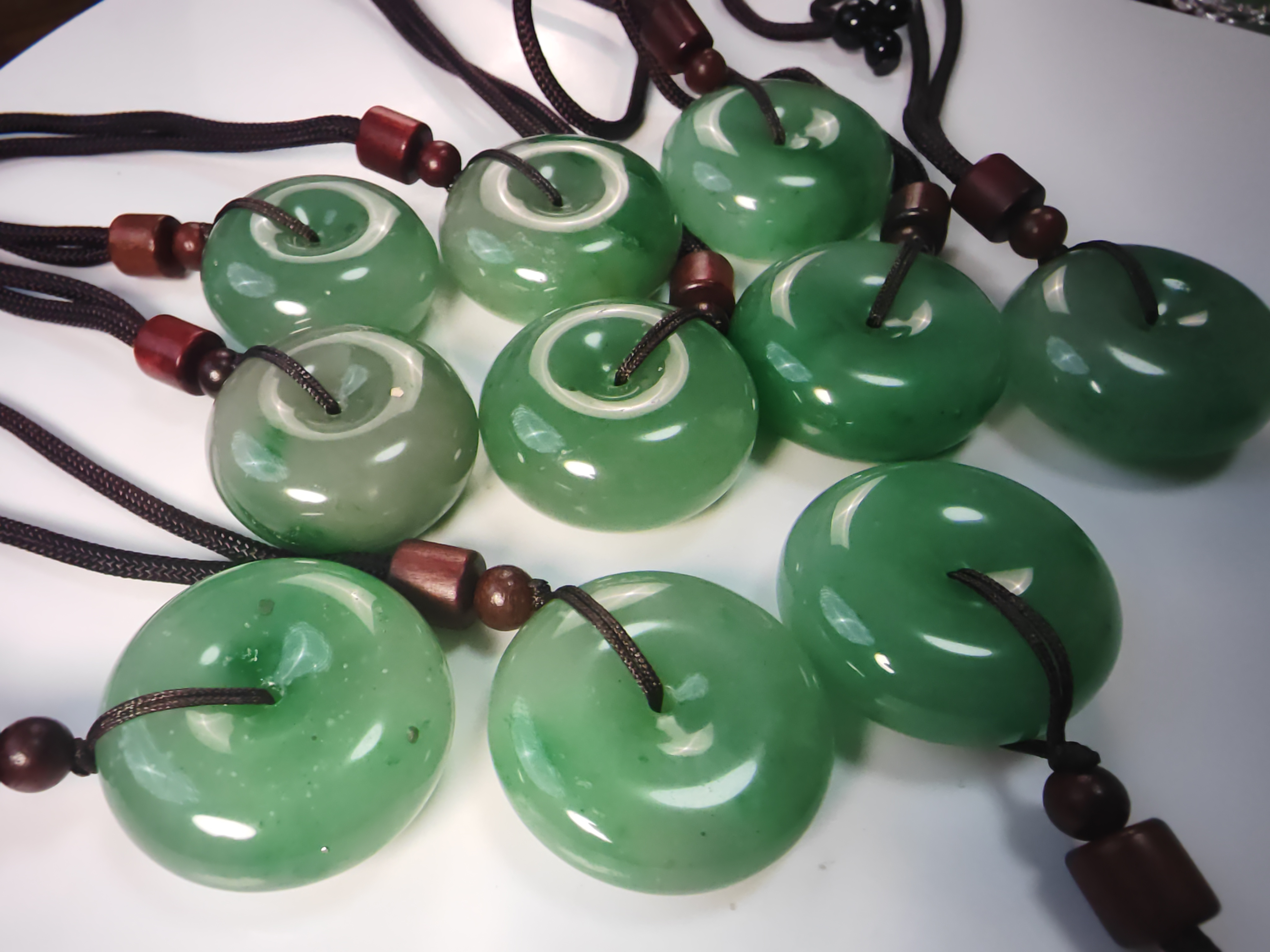 独龙玉石英质玉平安扣润透赠链吊坠30厚13