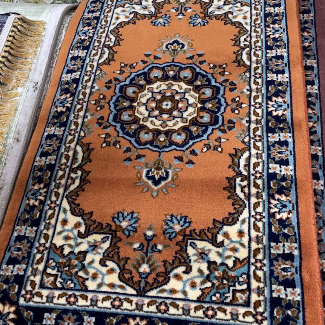 羊毛65×120纯羊毛特价床边毯橘色