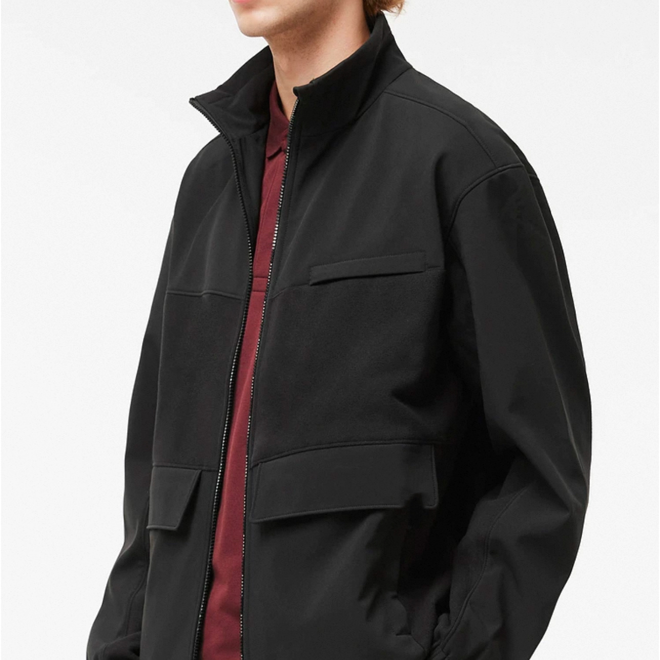 0712-秋冬宽版休闲立领外套