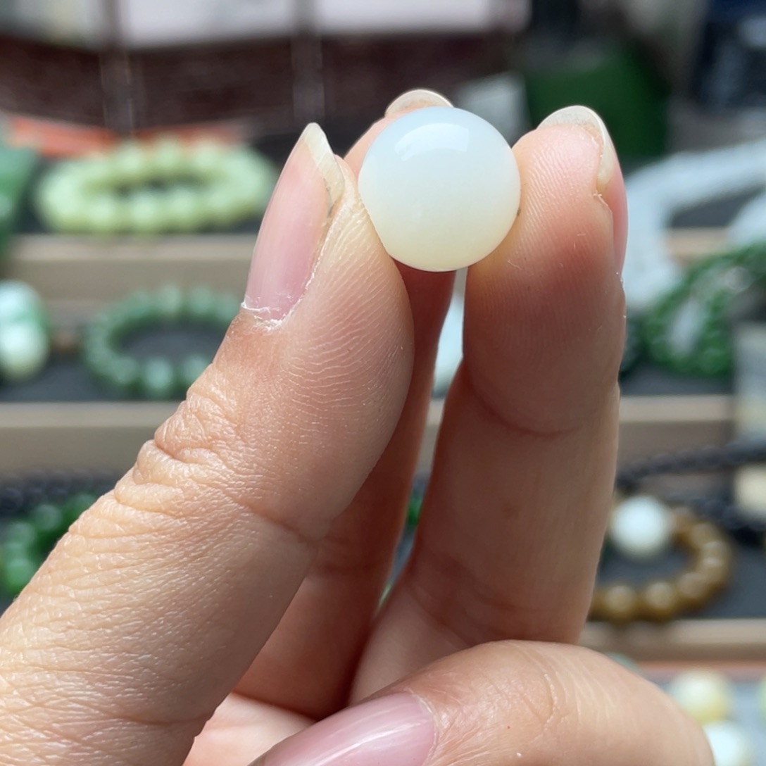 和田玉单珠12未镶嵌