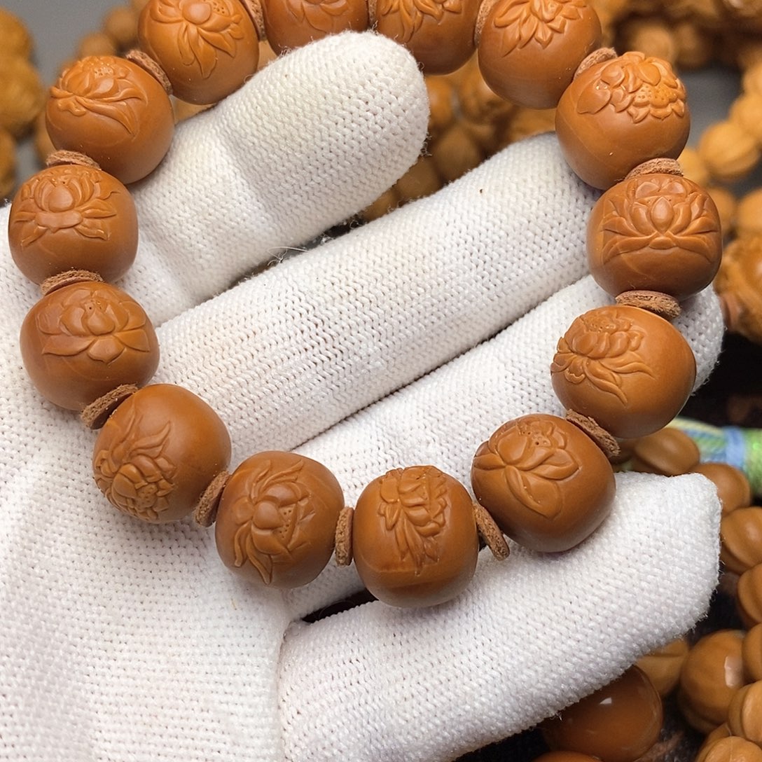 核桃手串/手链橄榄核手串莲花微花