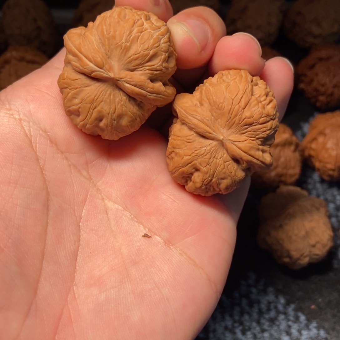 文玩核桃把件文玩核桃元宝40全品，一只有点小虚尖