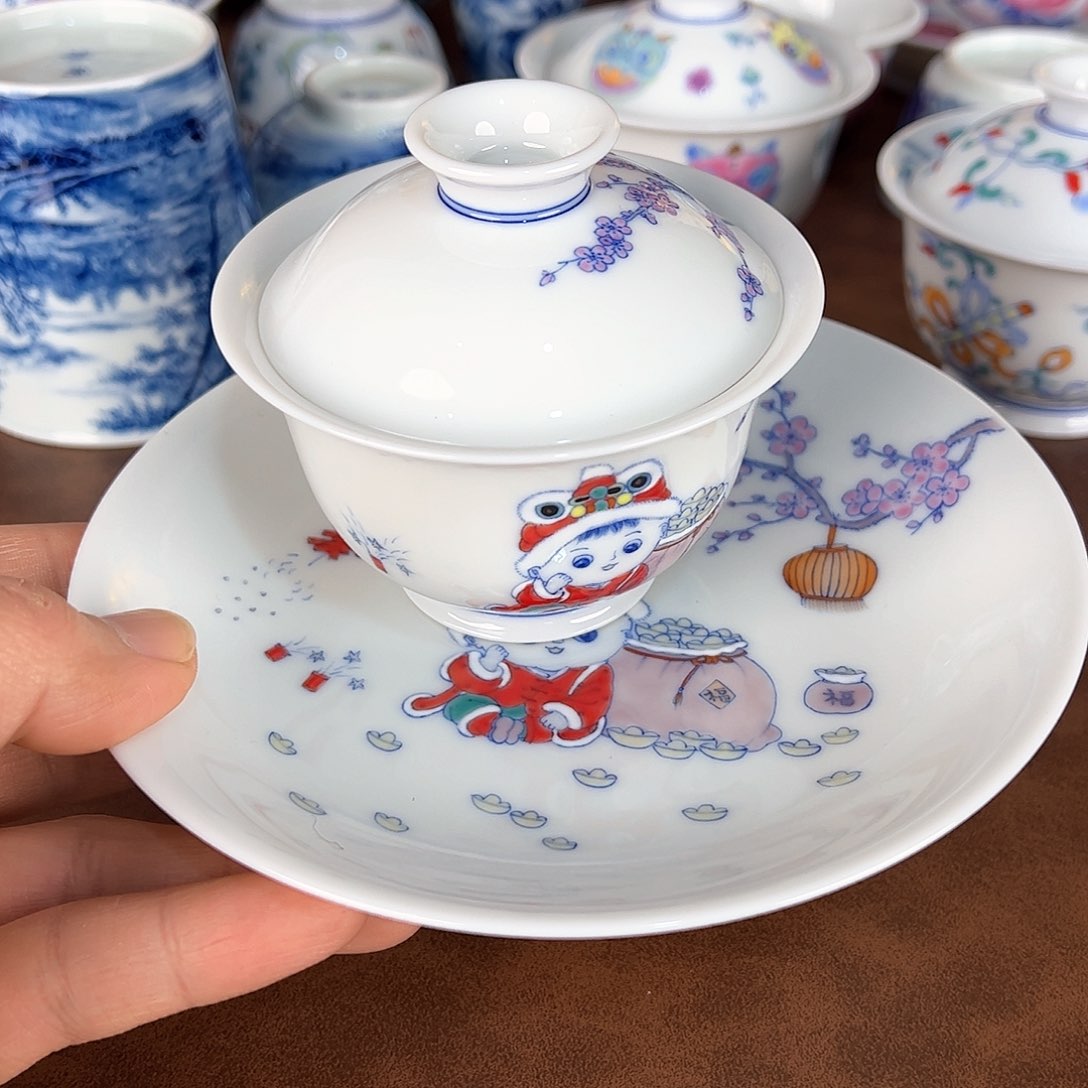 杯白*云景德镇全手工手绘陶瓷