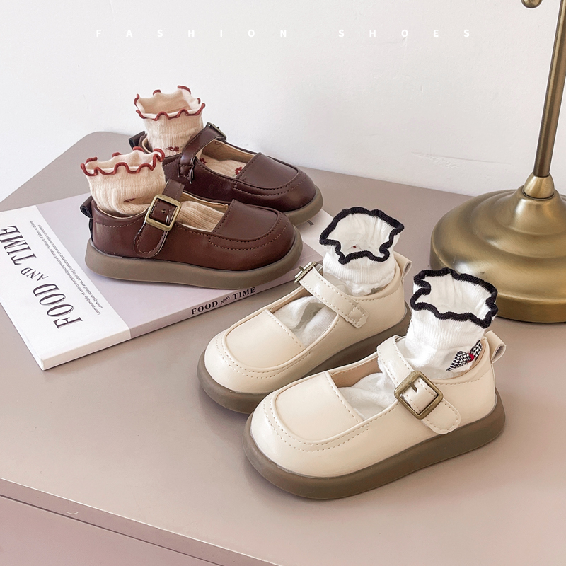 女童小皮鞋浅口公主鞋2025夏季新款软底白色单鞋子宝宝表演鞋校园