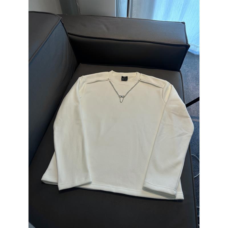 Z322【栗丽子专属】美式高街垫肩设计长袖T恤圆领卫衣内搭打底衫