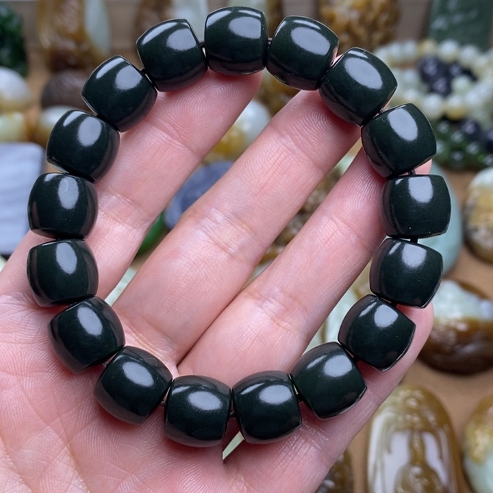 和田玉颈饰未镶嵌竹****a