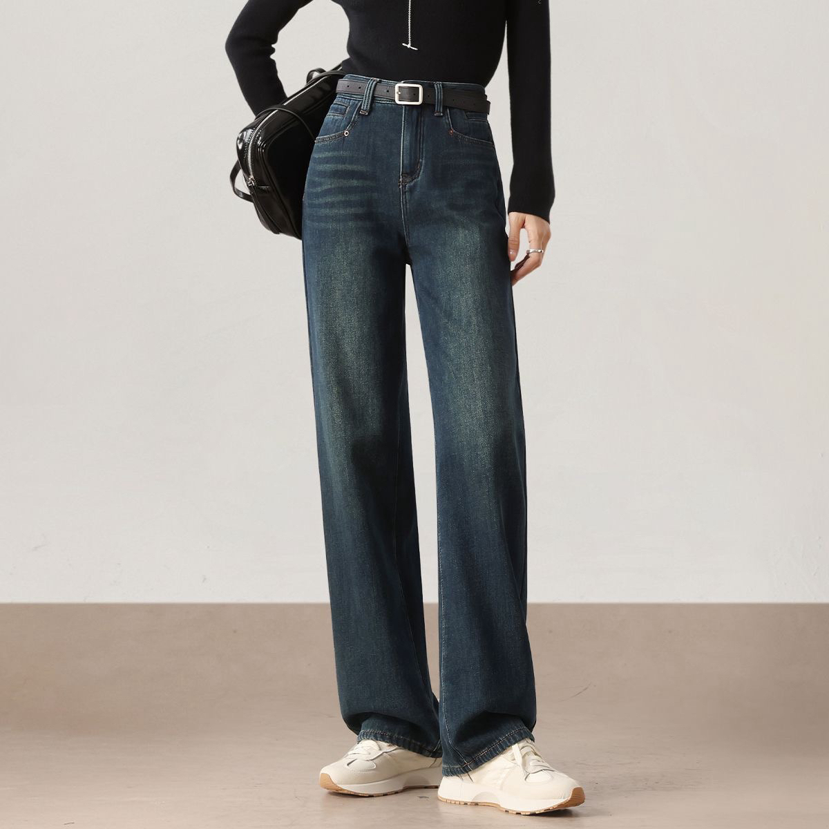 4号小梅牛仔裤女春秋宽松百搭显瘦