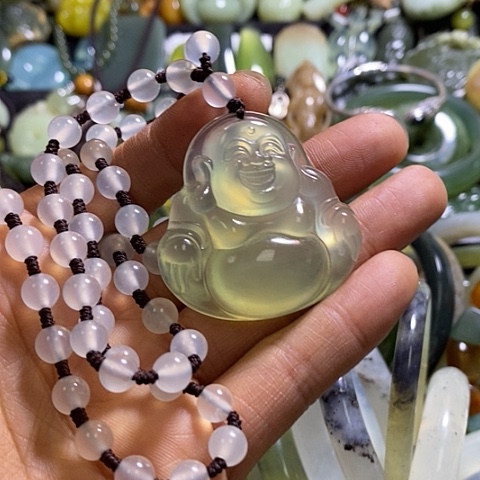 岫玉颈饰未镶嵌挂件