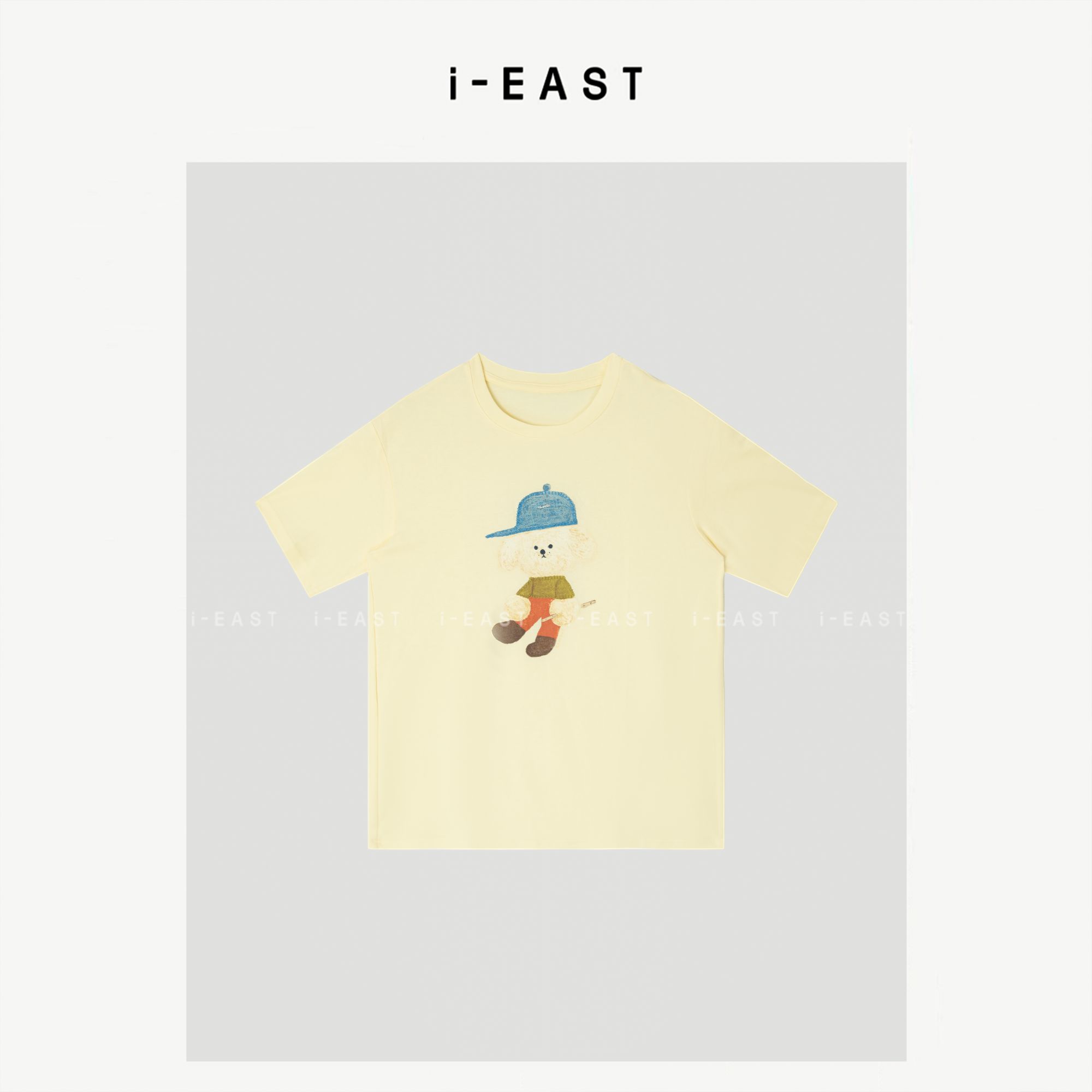 i-EAST NN 小熊日记~时尚百搭小熊短袖上衣-5X SY8820