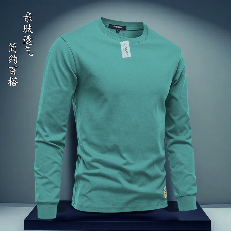 男士上衣纯棉男士长袖圆领t恤长袖打底衫舒适透气百搭高品质男装