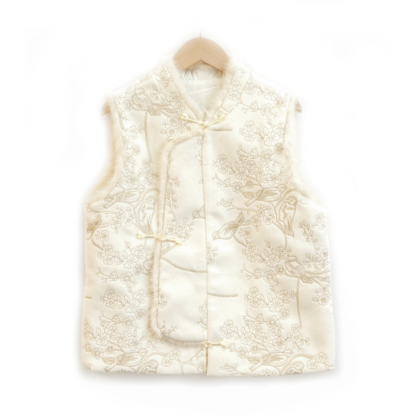 棉叙中式国风重工绣马甲女士秋冬设计感立领无袖上衣背心15067