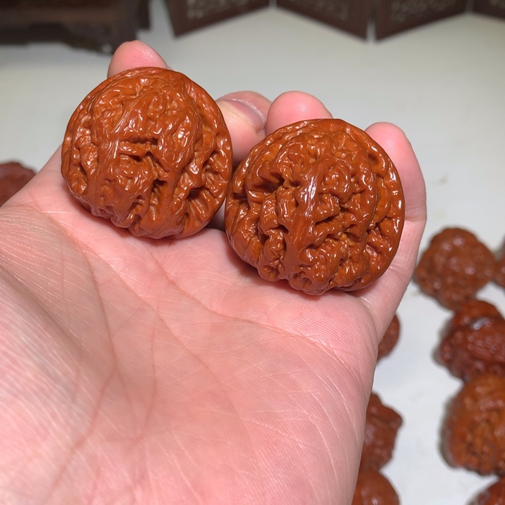 文玩核桃把件粗筋38.13