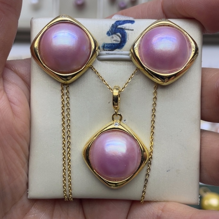 淡水珍珠耳饰银S925镶嵌娜*