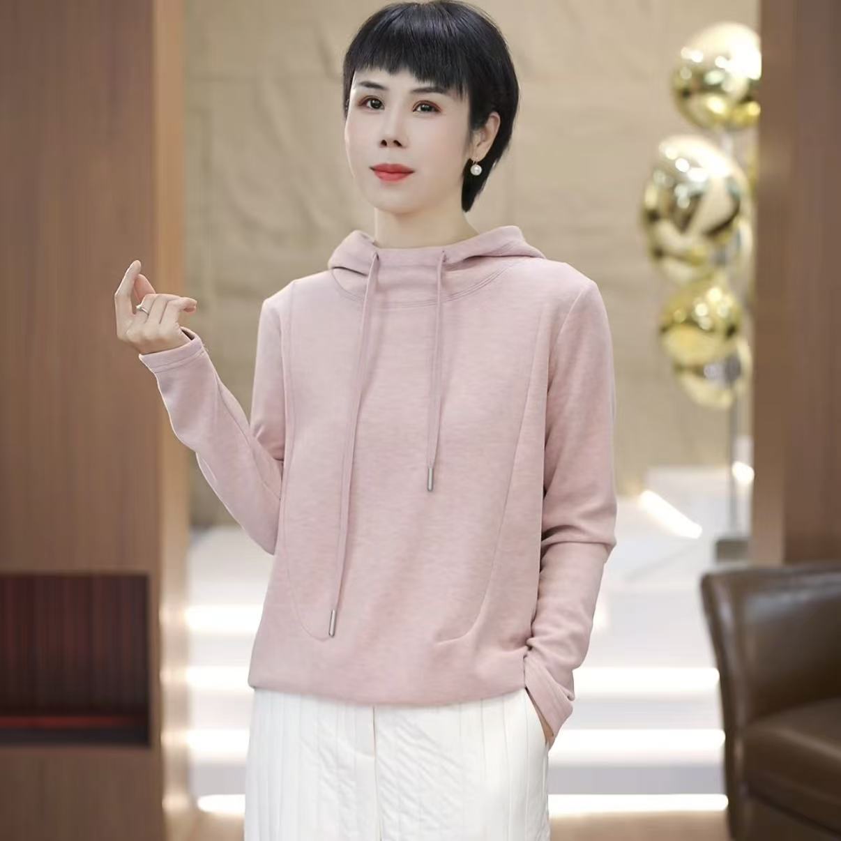 【渲渲推荐】ZY-6776冬季休闲百搭抽绳带帽卫衣