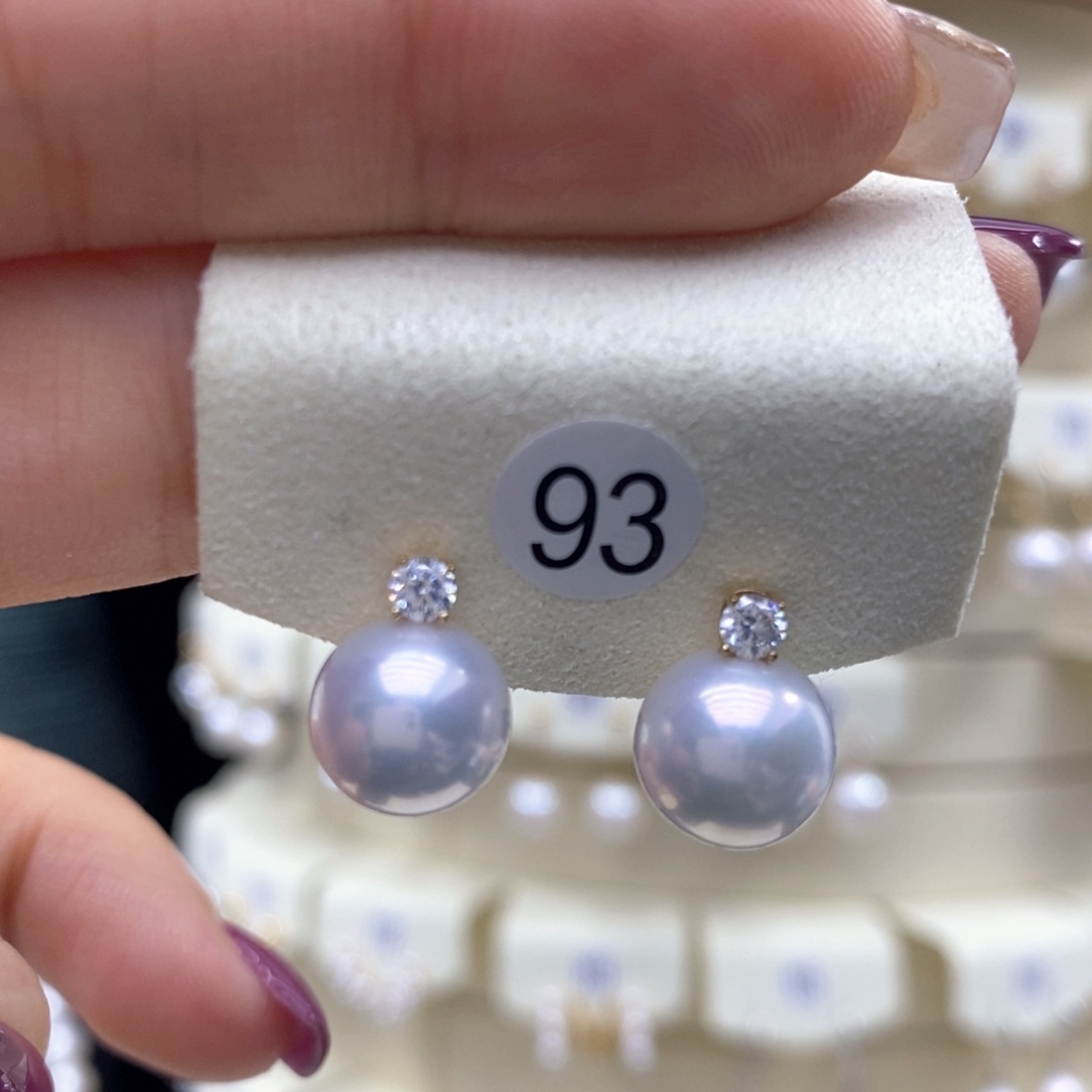 淡水珍珠耳饰18K金镶嵌