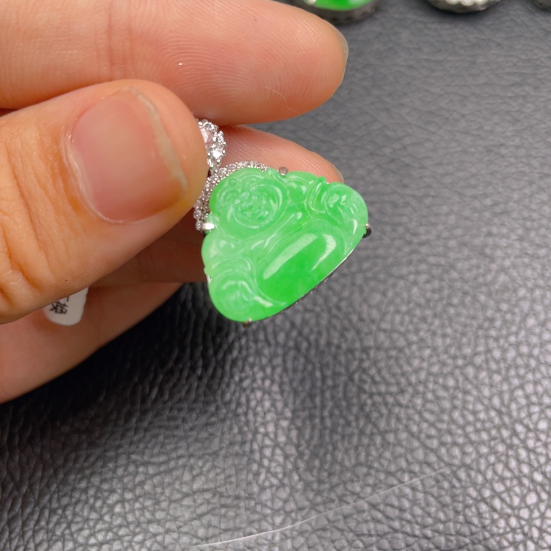 翡翠吊坠(不含链)银S925镶嵌