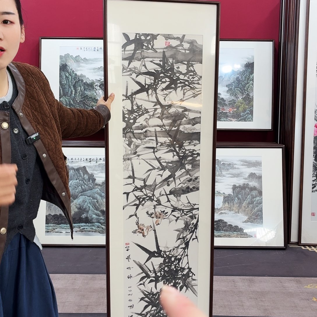 国画手绘作品160-45尺寸