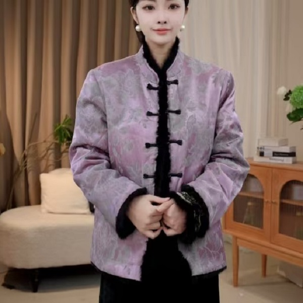 【紫鸢】国风保暖时尚古风棉服秋冬棉衣新款2025D6823-瑾玉杭锦仓