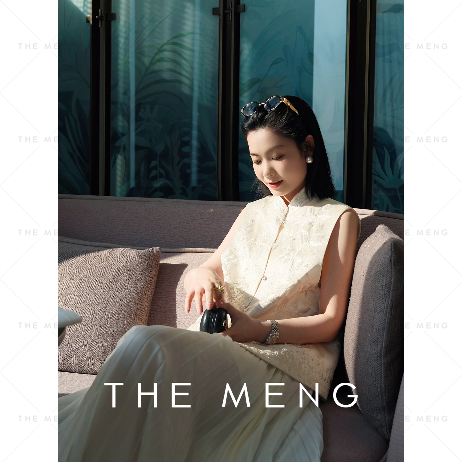 【高小小专属】醋酸新中式通勤提花刺绣马夹#M251J0008