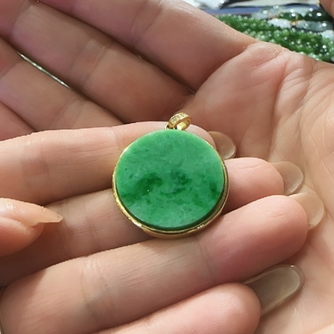 翡翠银S925镶嵌吊坠(不含链)